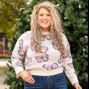 Chic Soul Butterfly Sweater - Plus Size 3x